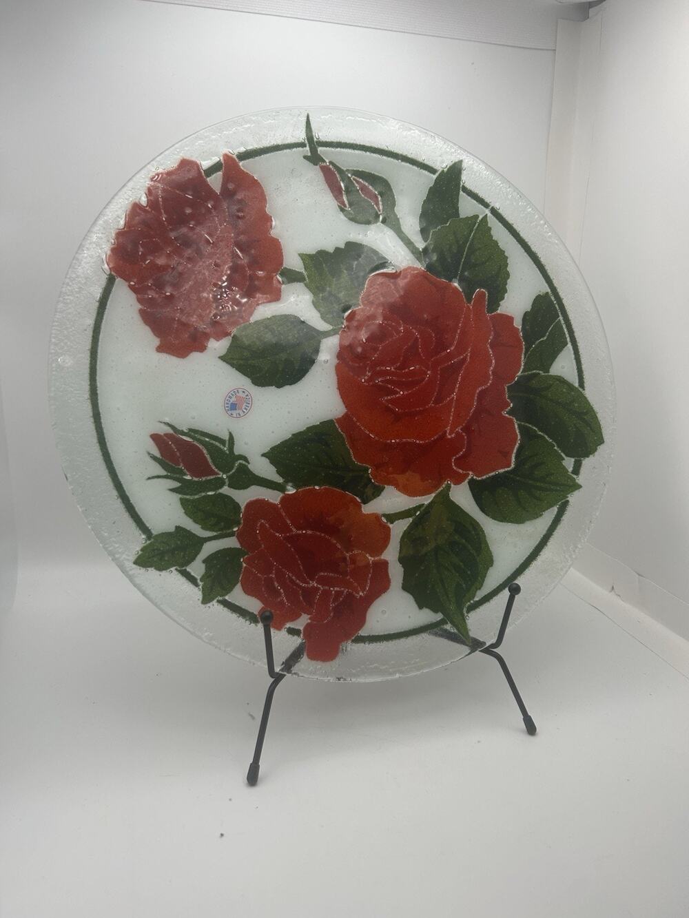 peggy karr glass plate. Hand Made In The USA.